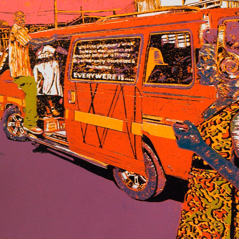Alpine Route 100 matatu art print by Dennis Muraguri