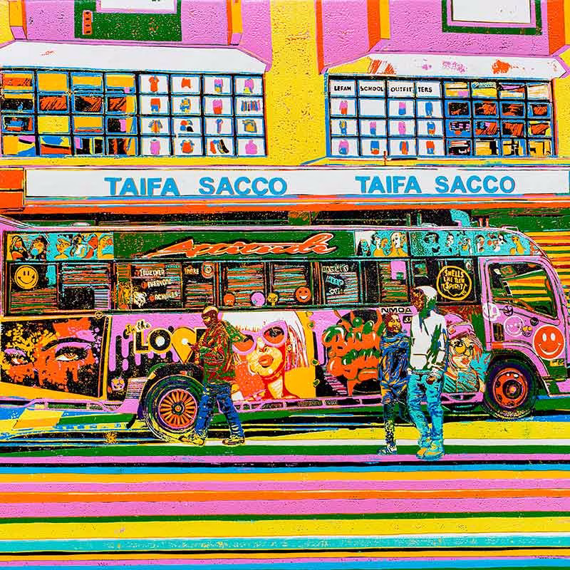 Attitude matatu art print by Dennis Muraguri