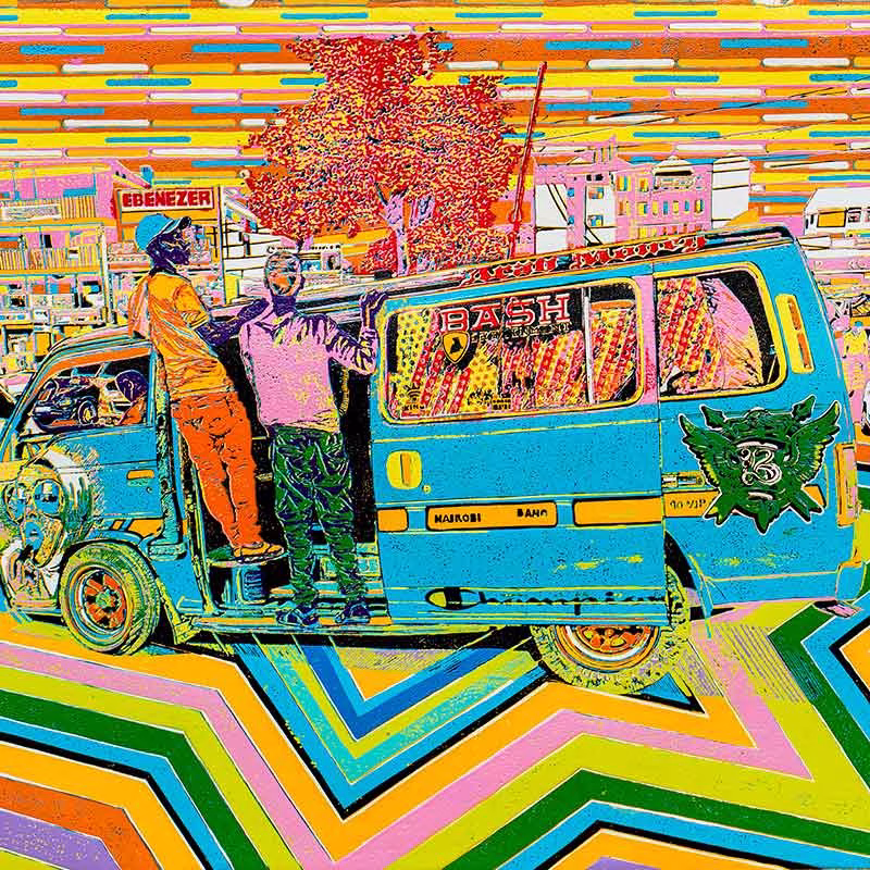 Bash II matatu art print by Dennis Muraguri