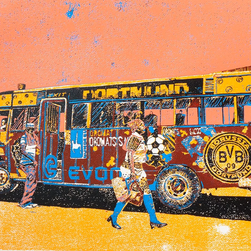 Borussia Dortmund matatu art print by Dennis Muraguri
