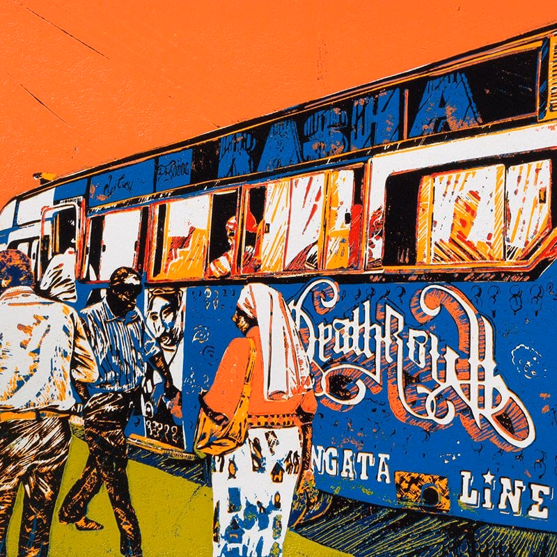 Deathrow matatu art print by Dennis Muraguri