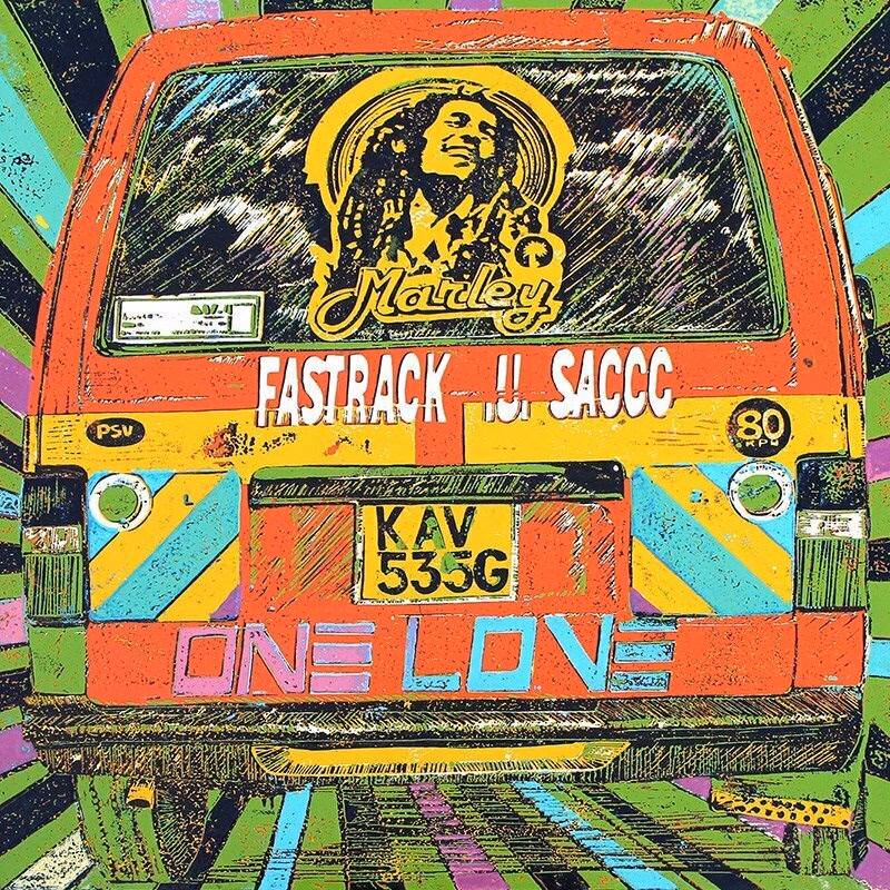Marley matatu art print by Dennis Muraguri