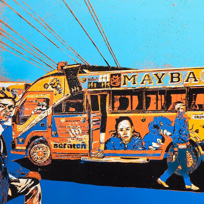 Maybach matatu art print by Dennis Muraguri