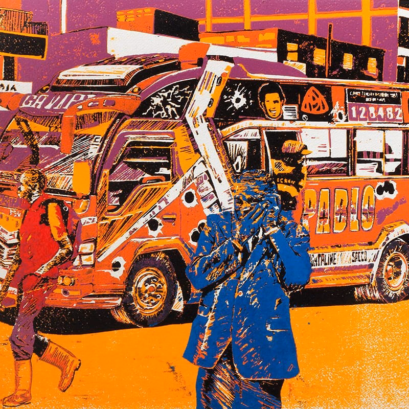 Pablo matatu art print by Dennis Muraguri