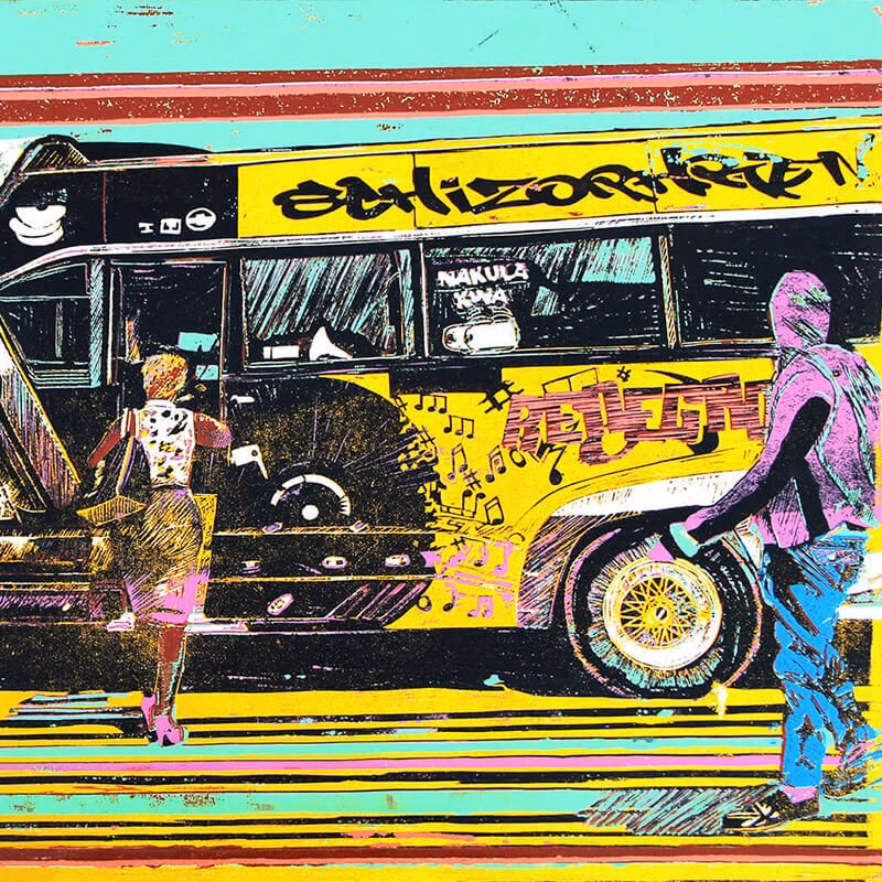 Schizophrenic matatu art print by Dennis Muraguri