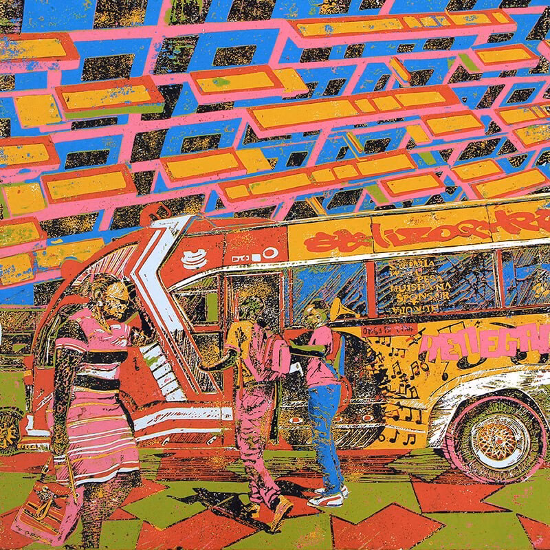 Schizophrenic [Square Format] matatu art print by Dennis Muraguri