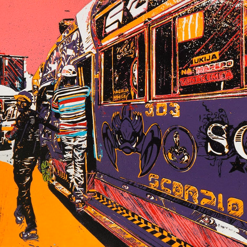 Scorpio matatu art print by Dennis Muraguri